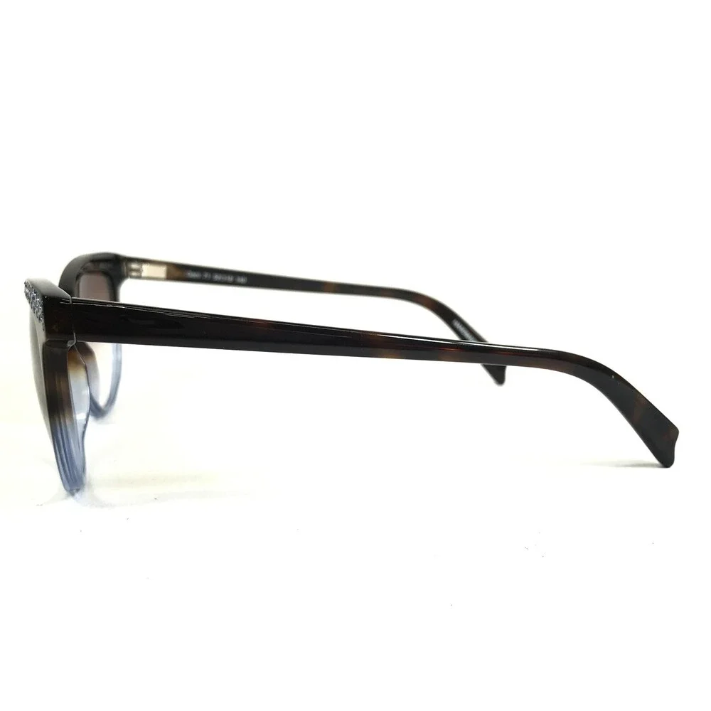 Gem Sunglasses 71 C.BLK/BL Blue Brown Tortoise Crystals Frames with Brown Lenses
